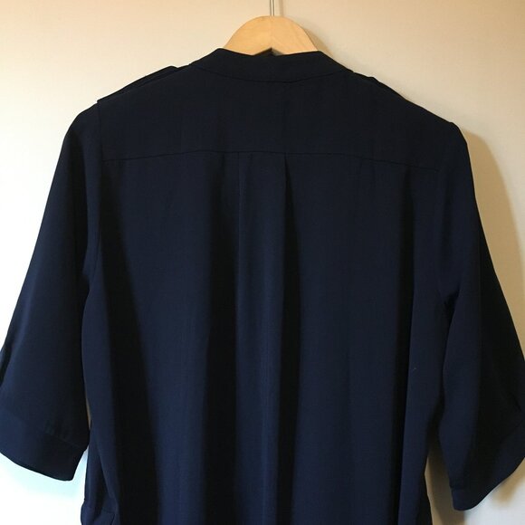 Navy Blue Military Button Down Tunic Dress - Picture 8 of 15